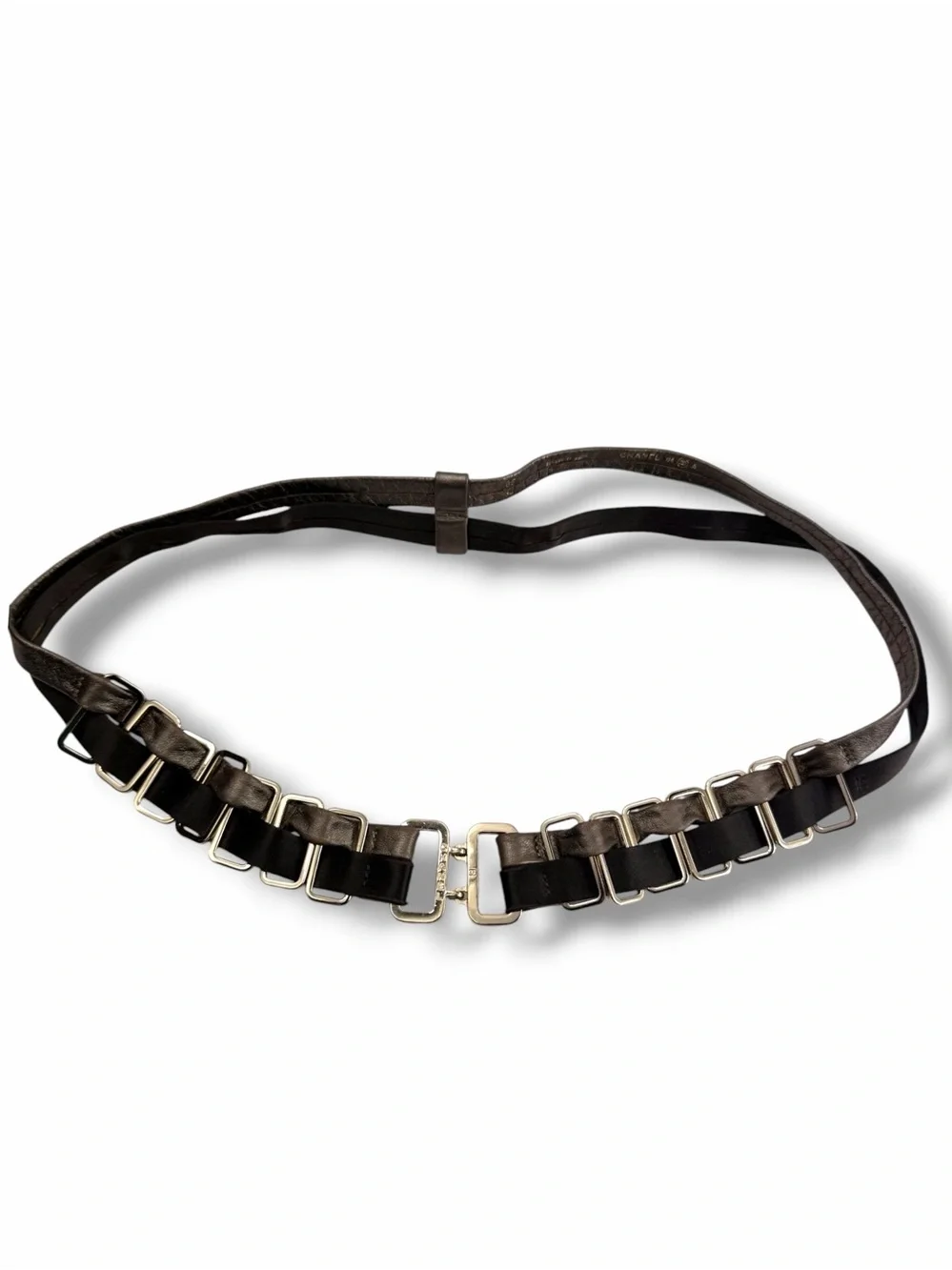Rare ARCHIVE Chanel 2004 Runway Belt Karl Lagerfeld Era Leather & Gold 85 - Picture 13 of 16